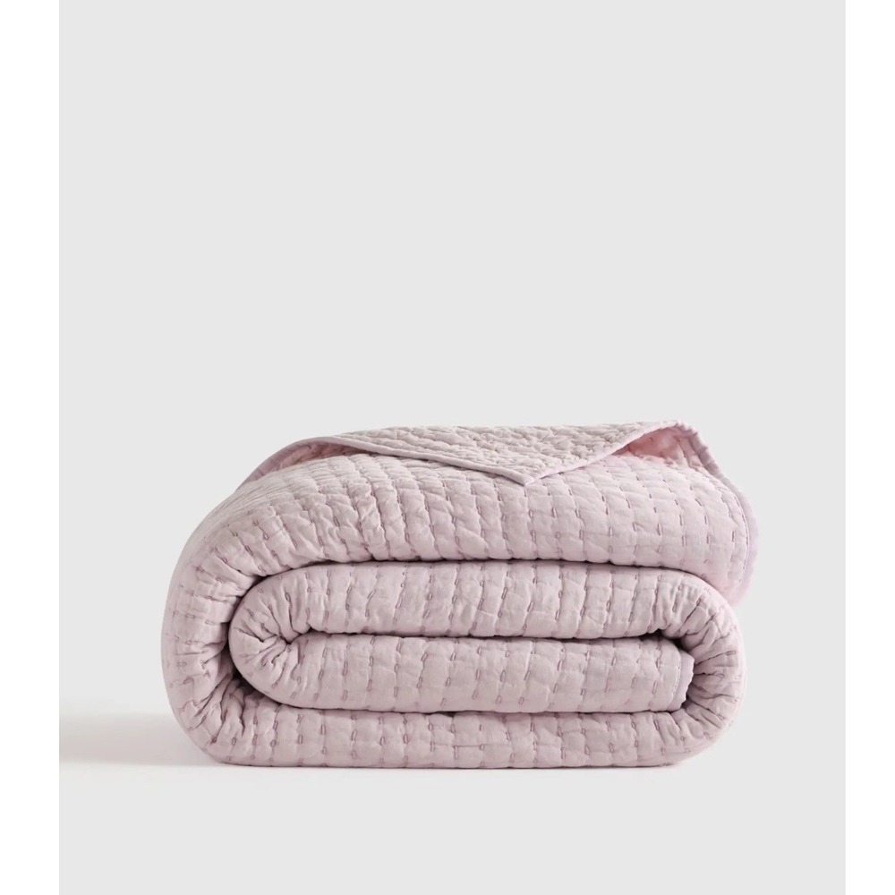 Quince NWT European Linen Cotton Stitch Quilt Orchid- King/ Cal King